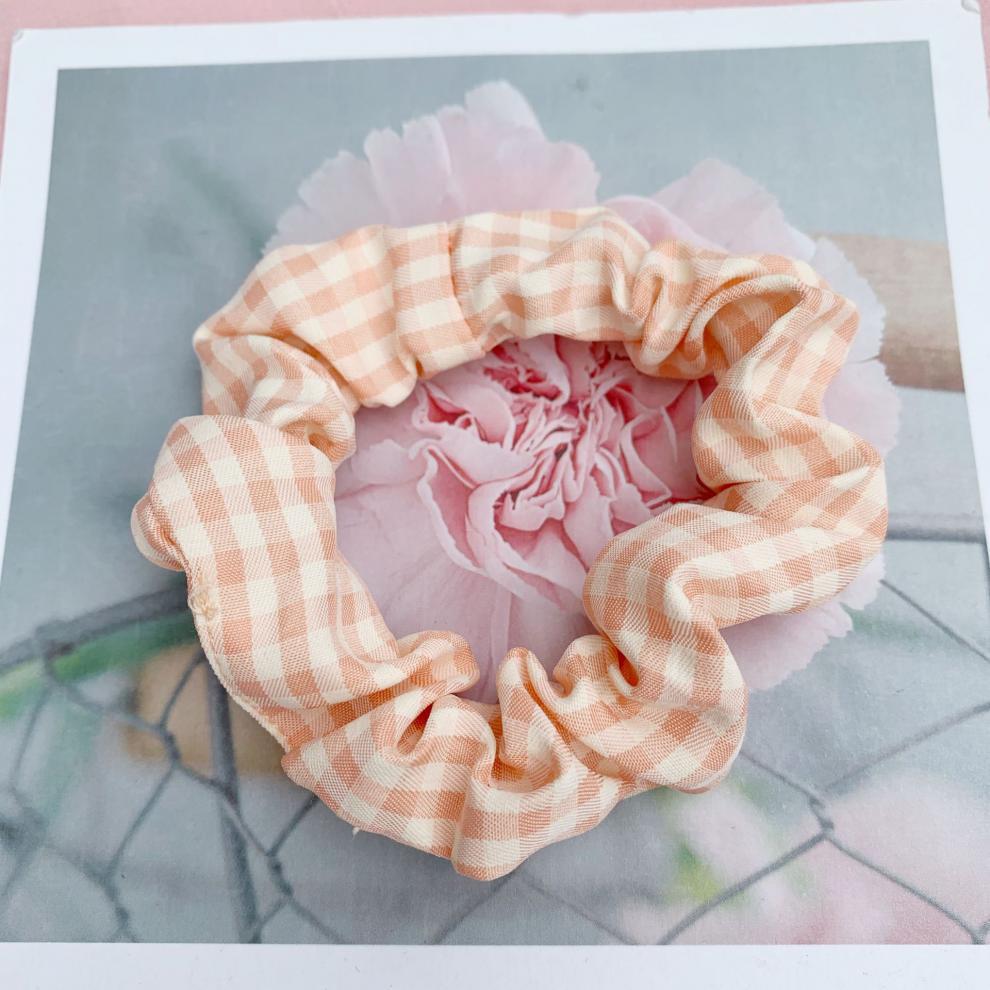 少女百搭条纹格子发圈时尚气质学院风弹力大肠圈甜美丸子头发饰