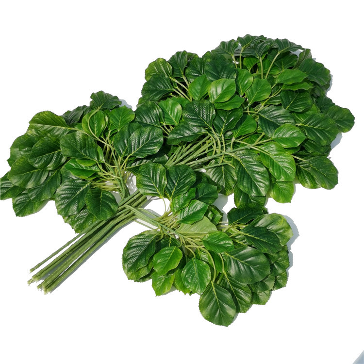 仿真绿植 金钱叶 圆桐叶 雪梨树叶树枝工程大树绿叶绿化造景插树