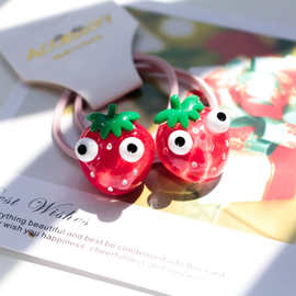 儿童创意个性卡通水果小皮筋日韩可爱大眼睛表情包发高弹头绳