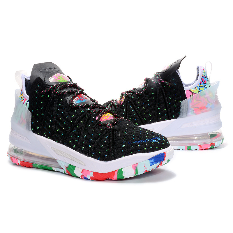 耐尅官詹姆斯18代篮球鞋紫金重器黑紫鸳鸯蜜瓜黑红浮雕明星男战靴