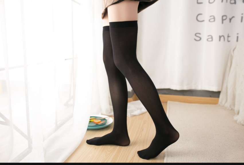 Jk Japanese Knee Socks Women's Korean-Style Mid-Length Thigh High Socks Non-Slip Half Velvet White Silk Stockings College Style
