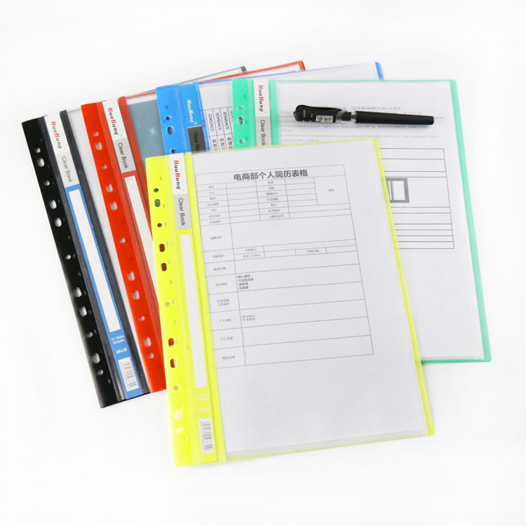 11-Hole Loose-Leaf Document Holder Inner Page Core Folder Insert Bag Transparent File Binder Color Waterproof Buggy Bag