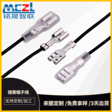 厂家直供冷压端子线6.3插簧线250线 带护套连接线 187插簧电子线