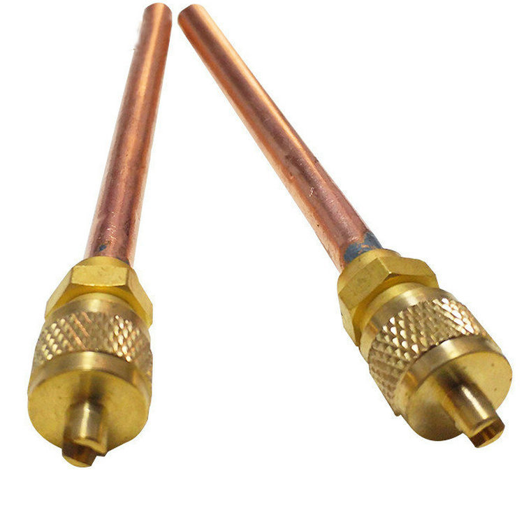 冷媒加液阀空调制冷单向阀 80mm长冷媒充注阀冰箱充罐阀 加液阀