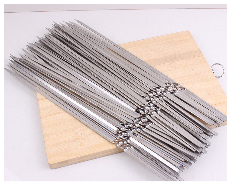 新疆特色304不锈钢烤肉签子户外烧烤馕坑肉羊肉串烤肉签44厘米长-阿里