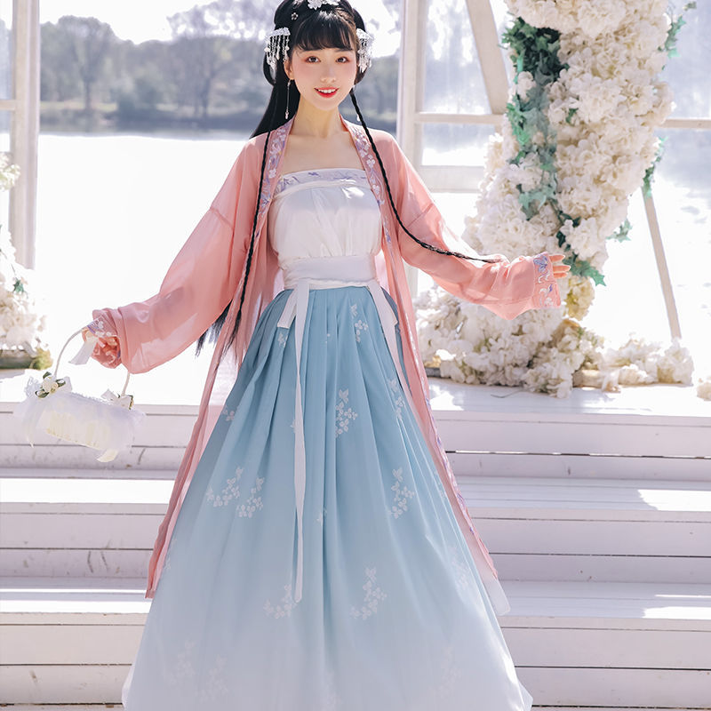 春季宋制汉服女成人古装改良超仙重工刺绣长褙子宋抹齐腰襦裙女装