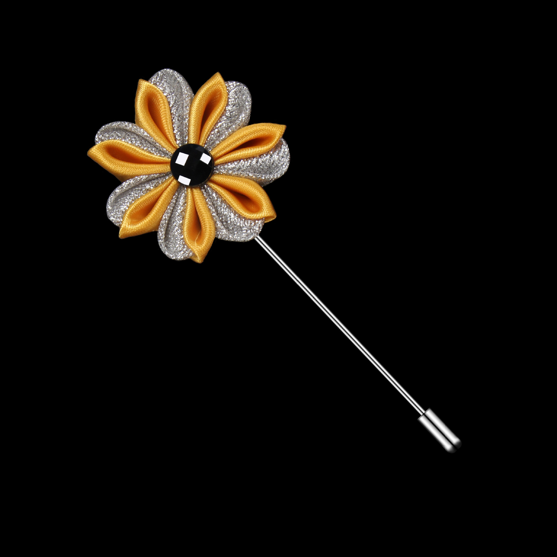 新款时尚双色亚克力纽扣胸针 经典手工男士西装胸花 潮流花卉配饰