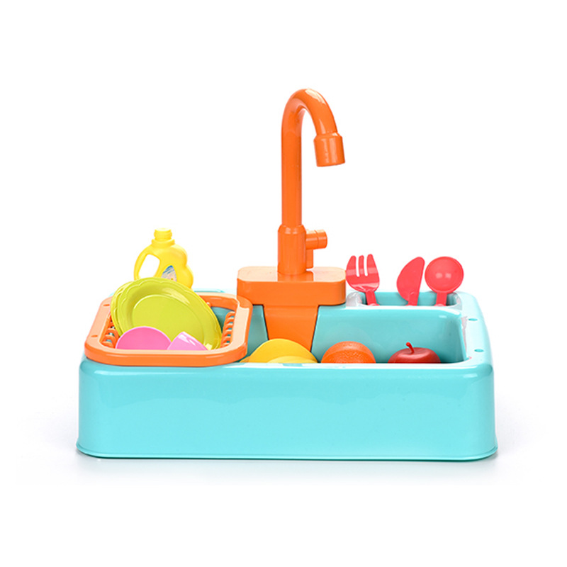 Children Play House Simulation Dishwasher Toy Early Education Infant Simulation Electric Tableware Washing Counter Water Washing Vegetables