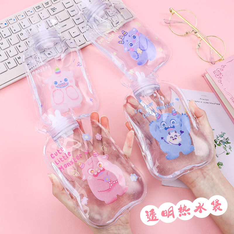 Cartoon Transparent Self-Hot Water Injection Bag Water Filling Irrigation Cute Student Hand Warmer Safe and Explosion Protective Factory Direct Sales