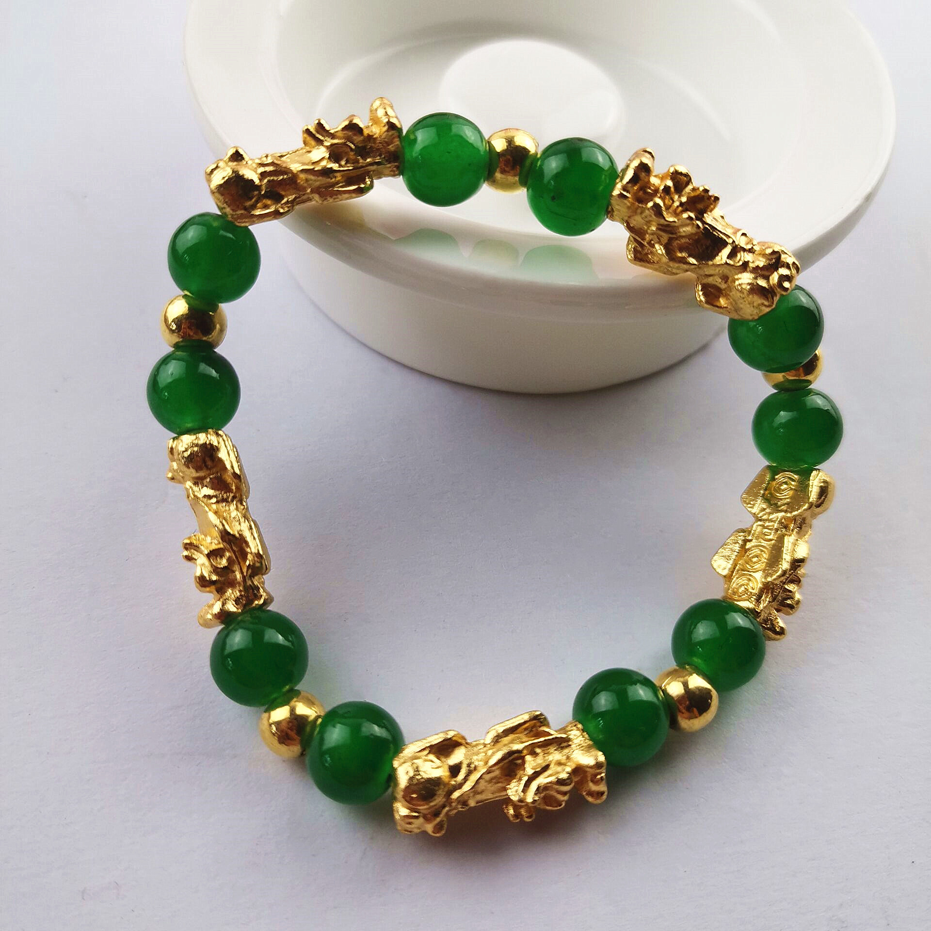 貔貅手链六字真言貔貅手链镀金麒麟女款手链批发