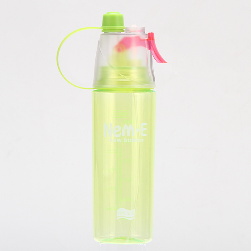 Sports Spray Water Bottle Plastic Outdoor Water Bottle Cooling Filling Bottle Creative Gift Spray Cup Factory Direct Sales Internet Celebrity