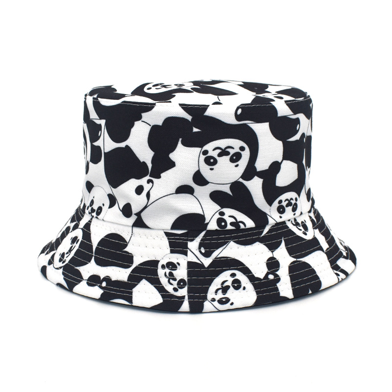 Cross-Border Panda Printing Bucket Hat Women's Cotton Breathable Hat Sun Hat Summer Bucket Hat Male Sun Hat Generation Hair