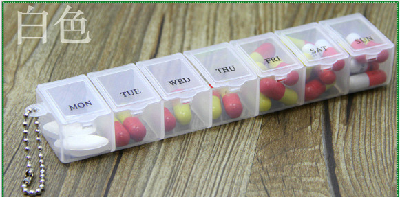 7-Grid Weekly Pill Box Seven Cells Pill Box Per Week Portable Plastic Exquisite Weekly Pill Box 7-Day Pill Box