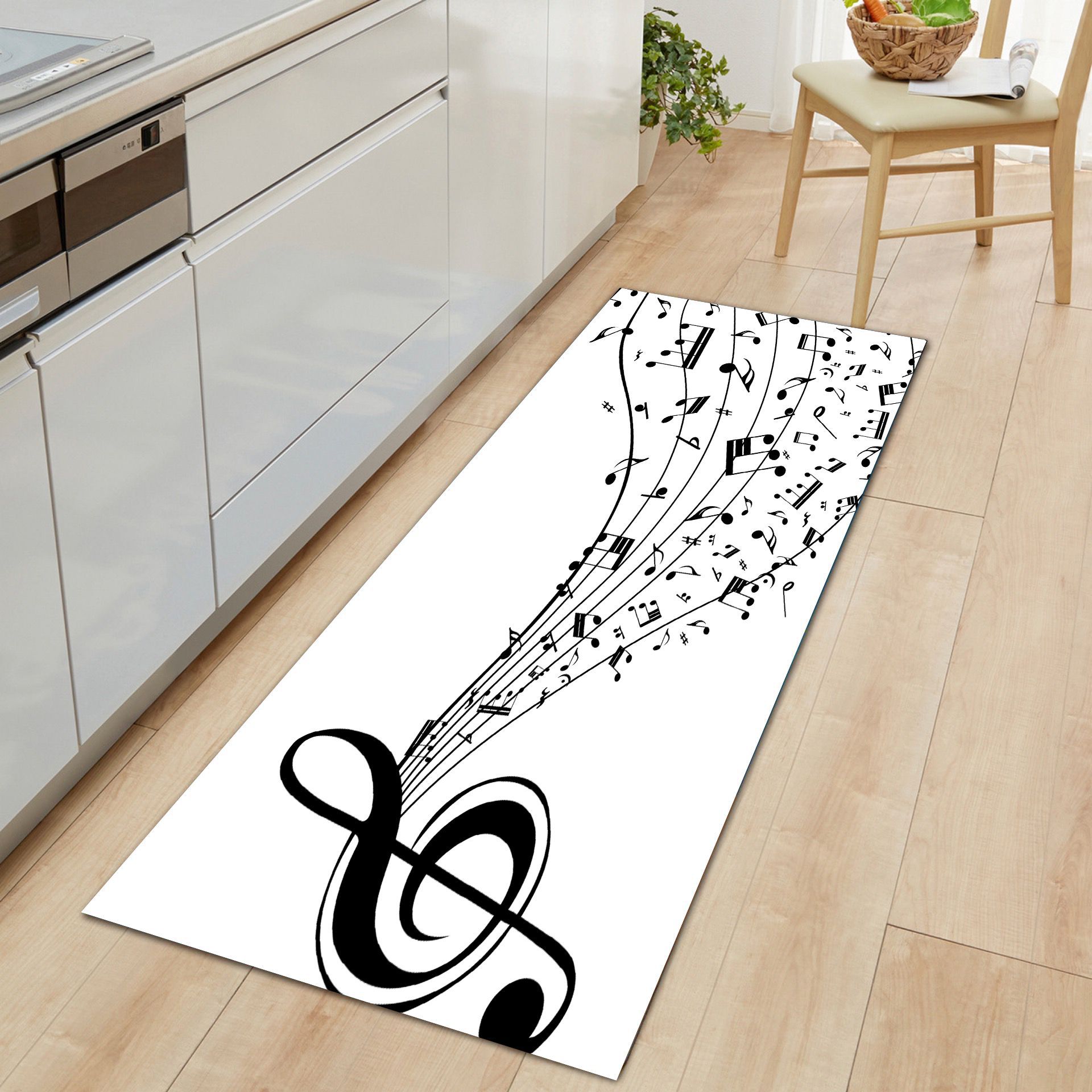 New Nordic Style Musical Note Non-Slip Mat Decorative Carpet Kitchen Pad Living Room Floor Mat Home Soft Anti-Slip Door Mat