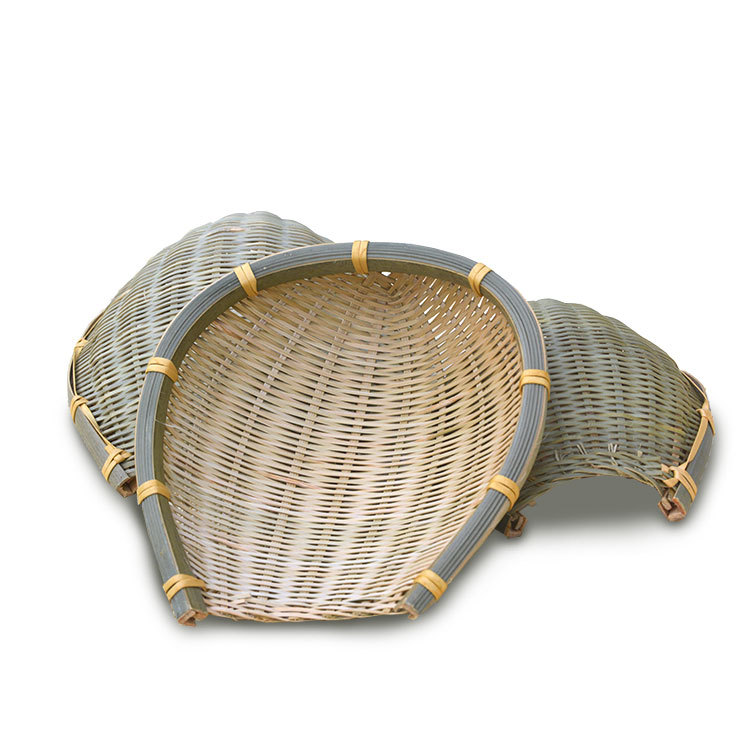 小簸箕竹篮子 编织收纳开口小筲箕 广西竹编篮子精美摆设工艺品