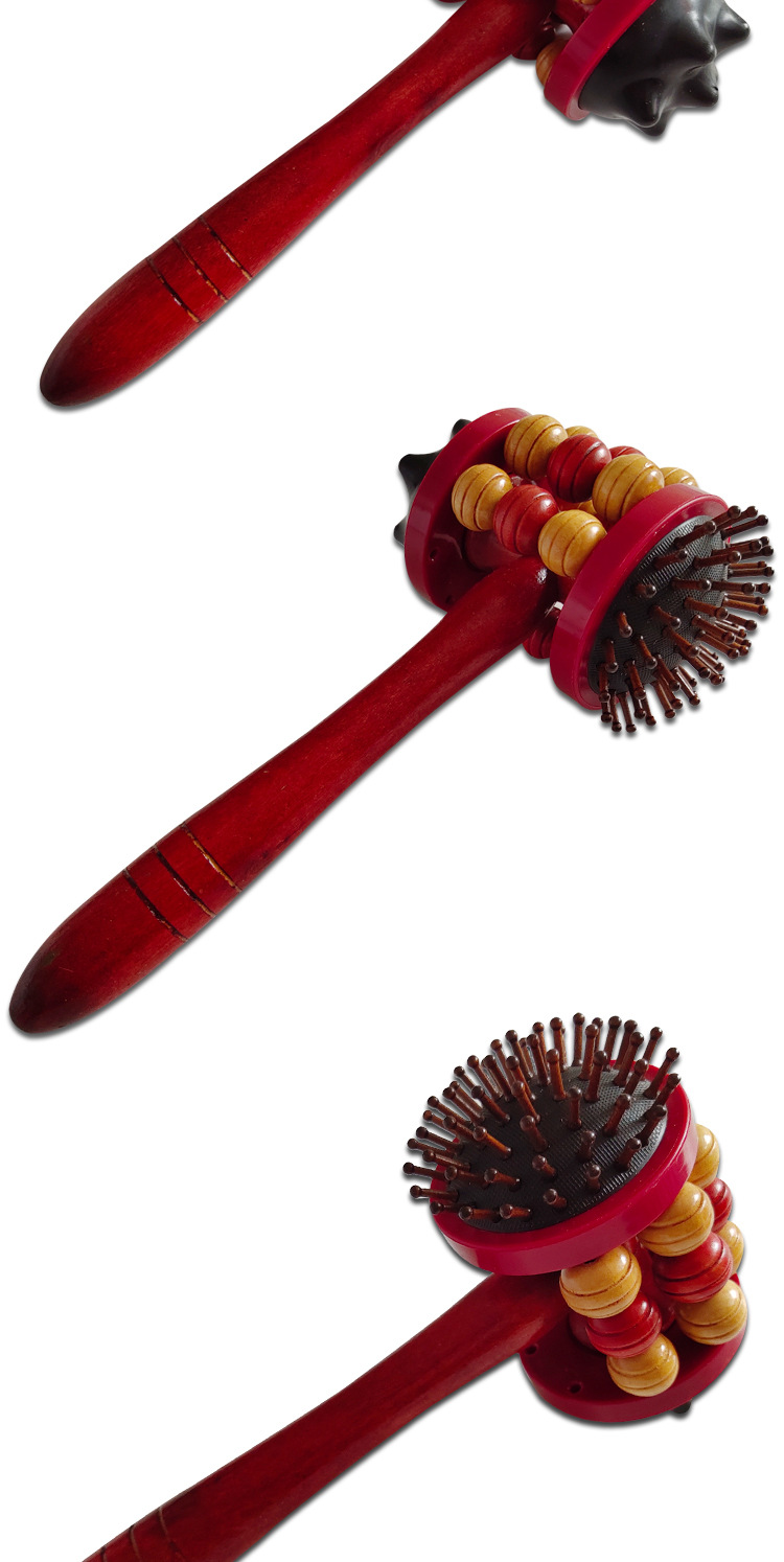 许诺002滚轮按摩捶木质按摩捶健康棒敲打锤捶背棒经络锤拍痧棒