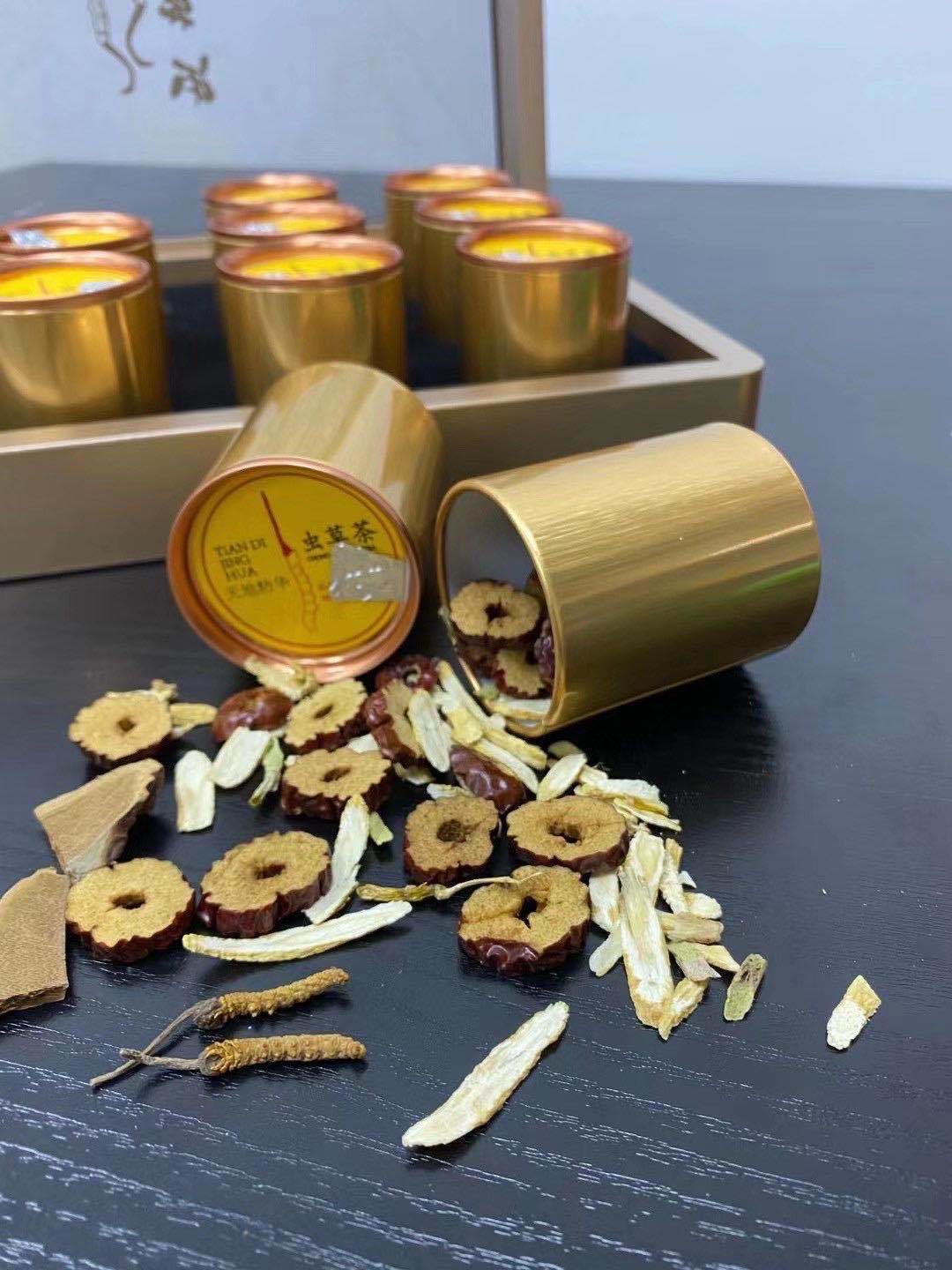 虫草小罐茶 虫草茶 12罐/20罐/套2条虫草一罐一手货源 可一件代发