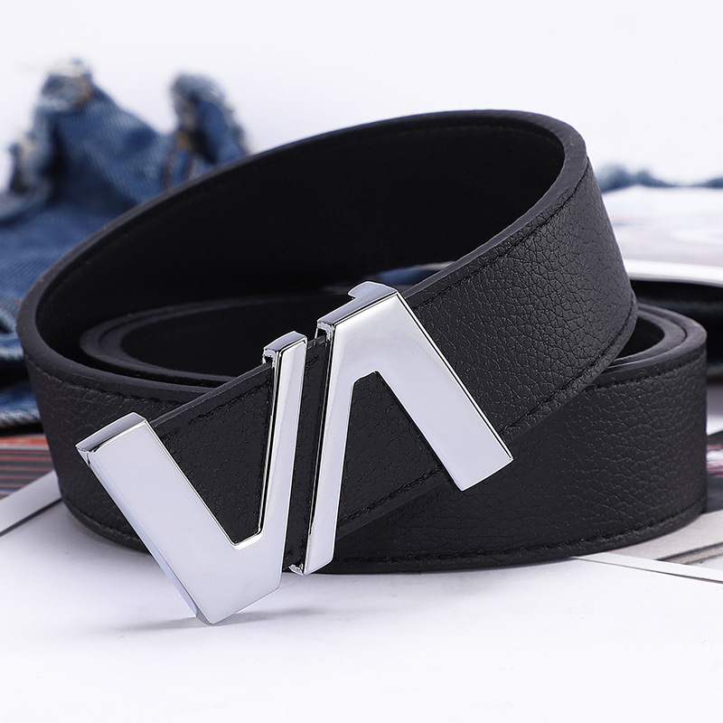 smooth buckle belt women‘s letters simple all-match korean fashion casual korean fashion jeans women‘s belt decoration