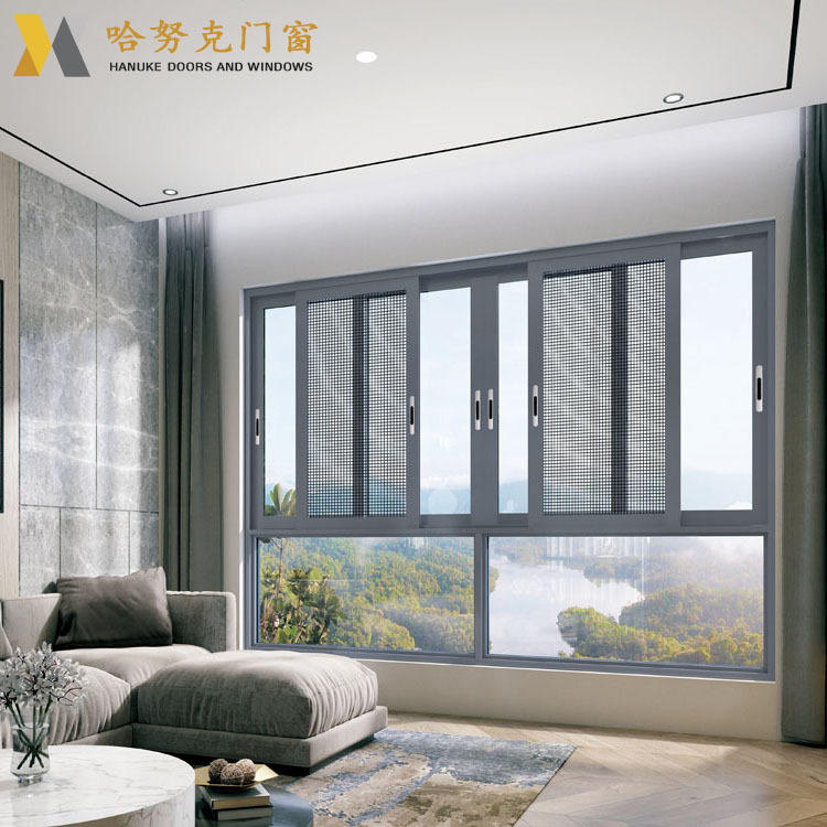 佛山厂家室内断桥铝平移纱窗封阳台铝合金推拉窗防盗防蚊平推窗户