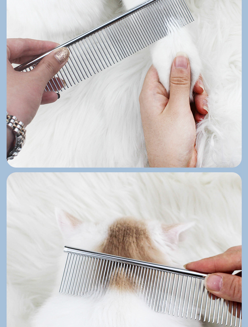 狗狗梳子宠物排梳长齿美毛梳开结梳子泰迪美容直排梳用品19*4cm1