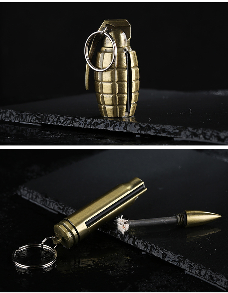 Douyin Online Influencer Personality Bullet Same Style Ten Thousand Times Match Lighter Keychain Multifunctional Creative Cigarette Lighter Metal