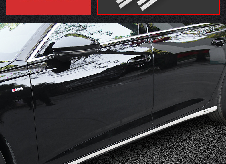 适用19-21款奥迪a6l车身饰条车门边侧裙保护防擦装饰亮条改装专用