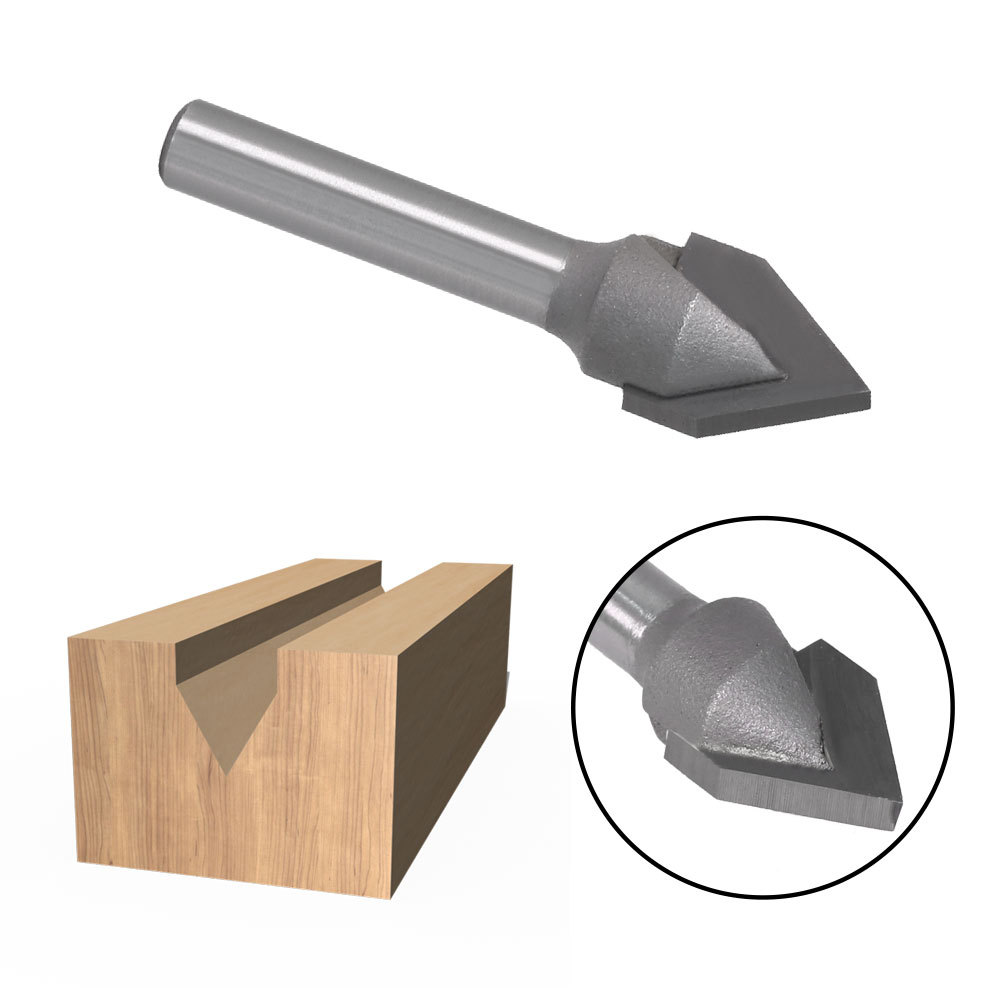 60度v型斜尖刀开槽刀 木工铣刀修边雕刻机60度v型槽v型斜尖刀