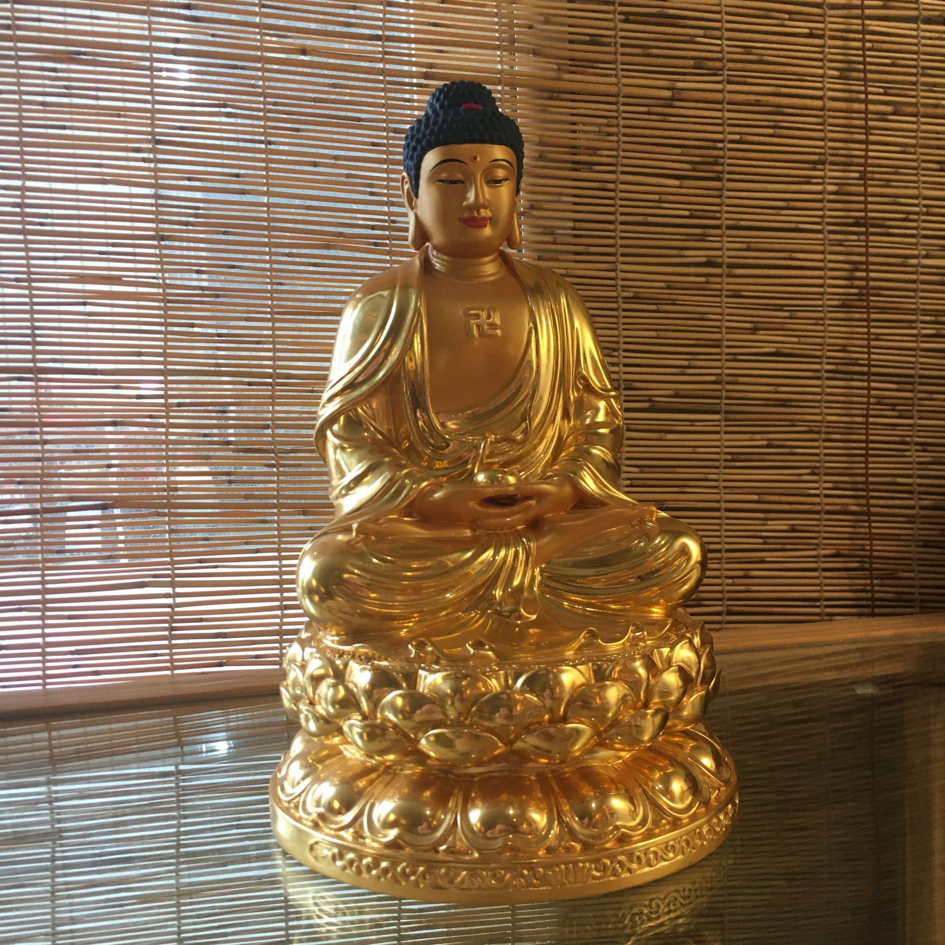 黄铜寺院佛像小佛像贴真金释迦摩尼佛