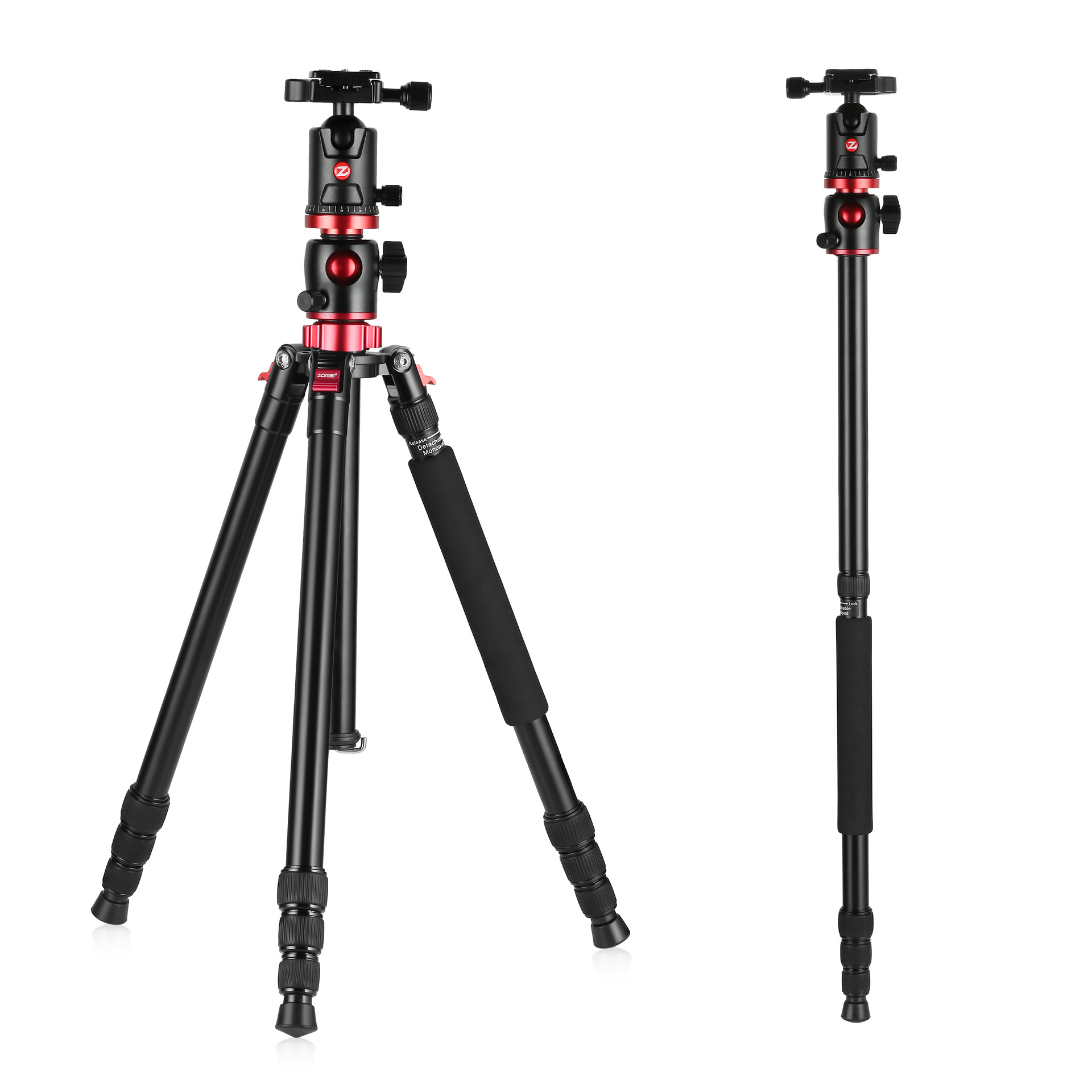 镁铝合金相机三脚架zomei卓美m8单反摄影直播支架自拍美颜中轴横