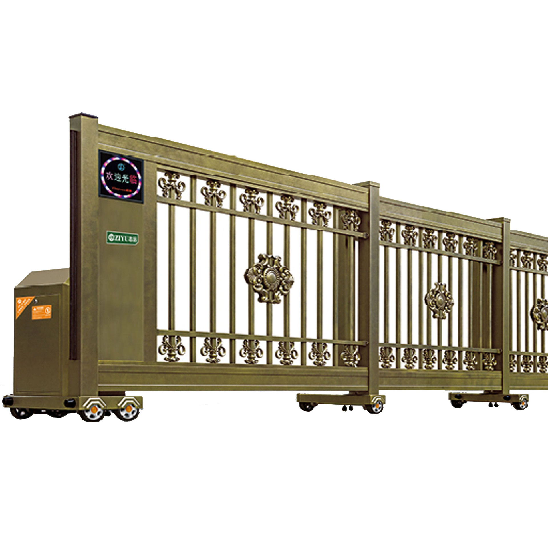 铝合金平移门智能无轨电机分段门 伸缩直线段滑门电动直趟门