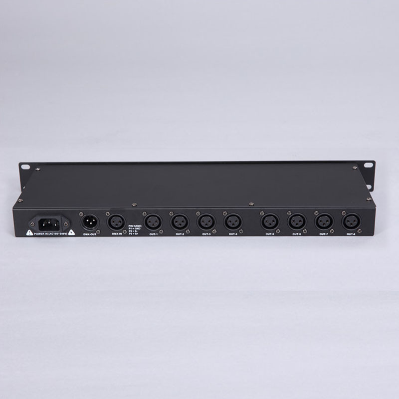 dmx8路信号放大器舞台灯光信号分配器3pin酒吧演出设备光电隔离