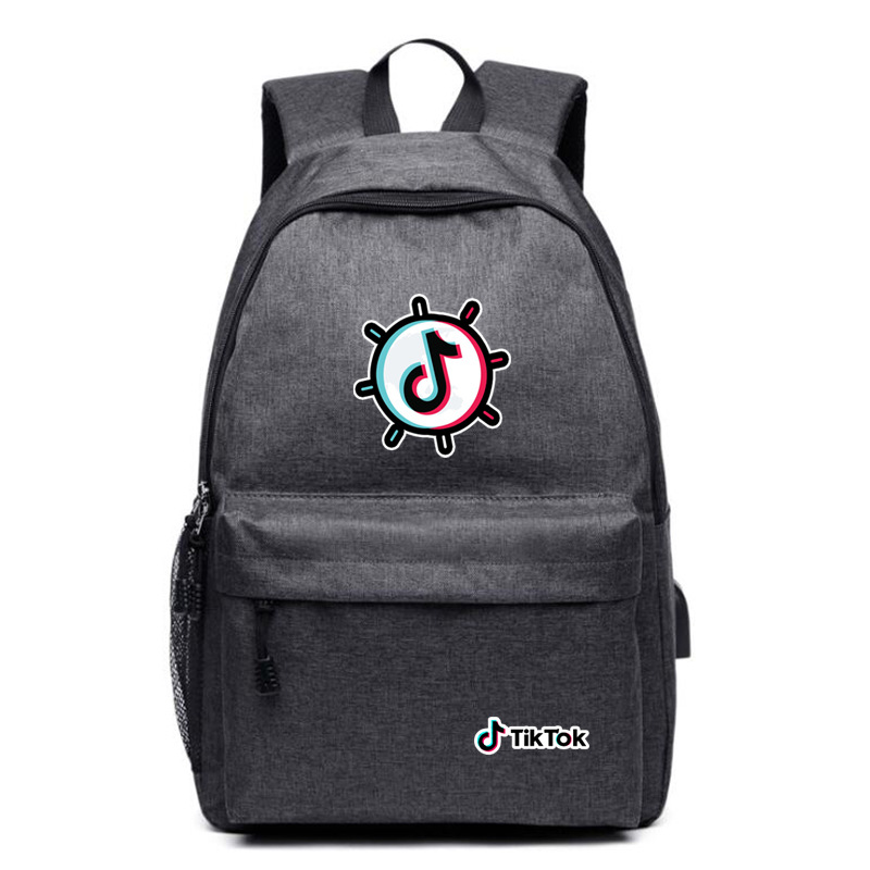 抖音 记录美好生活 tiktok 双肩包usb充电星空背包女学生书包