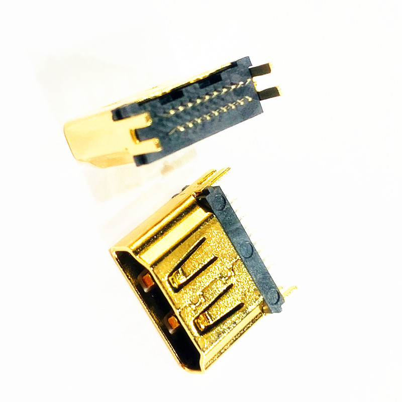 hdmi夹板母座 hdmi夹板公头 hdmi夹板1.0/1.2/1.6铜壳/铁壳镀金
