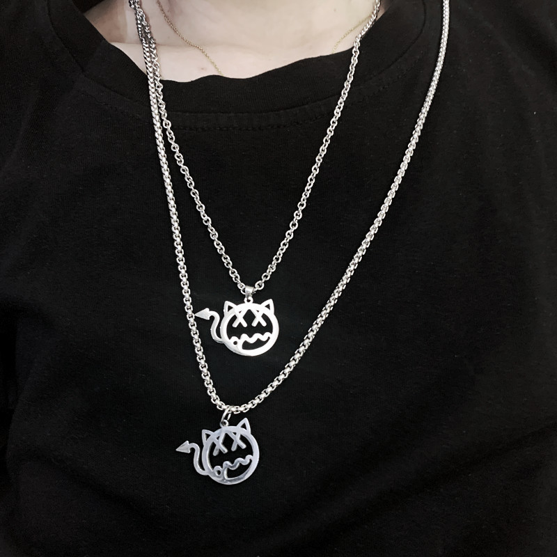 王琳凯同款小恶魔项链男女原创简约小鬼嘻哈网红街头蹦迪吊坠饰品