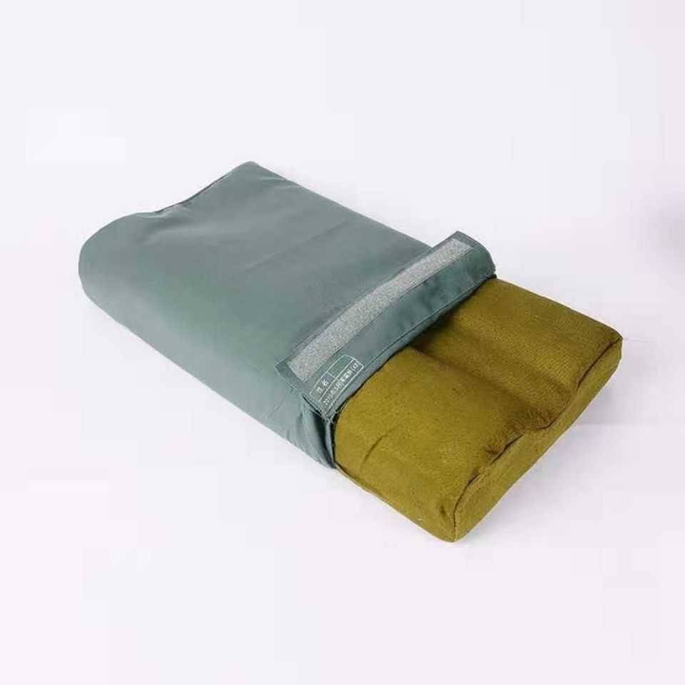 厂家批发04枕头陆空军绿训练枕头宿舍单人军枕硬质棉定型高低枕头