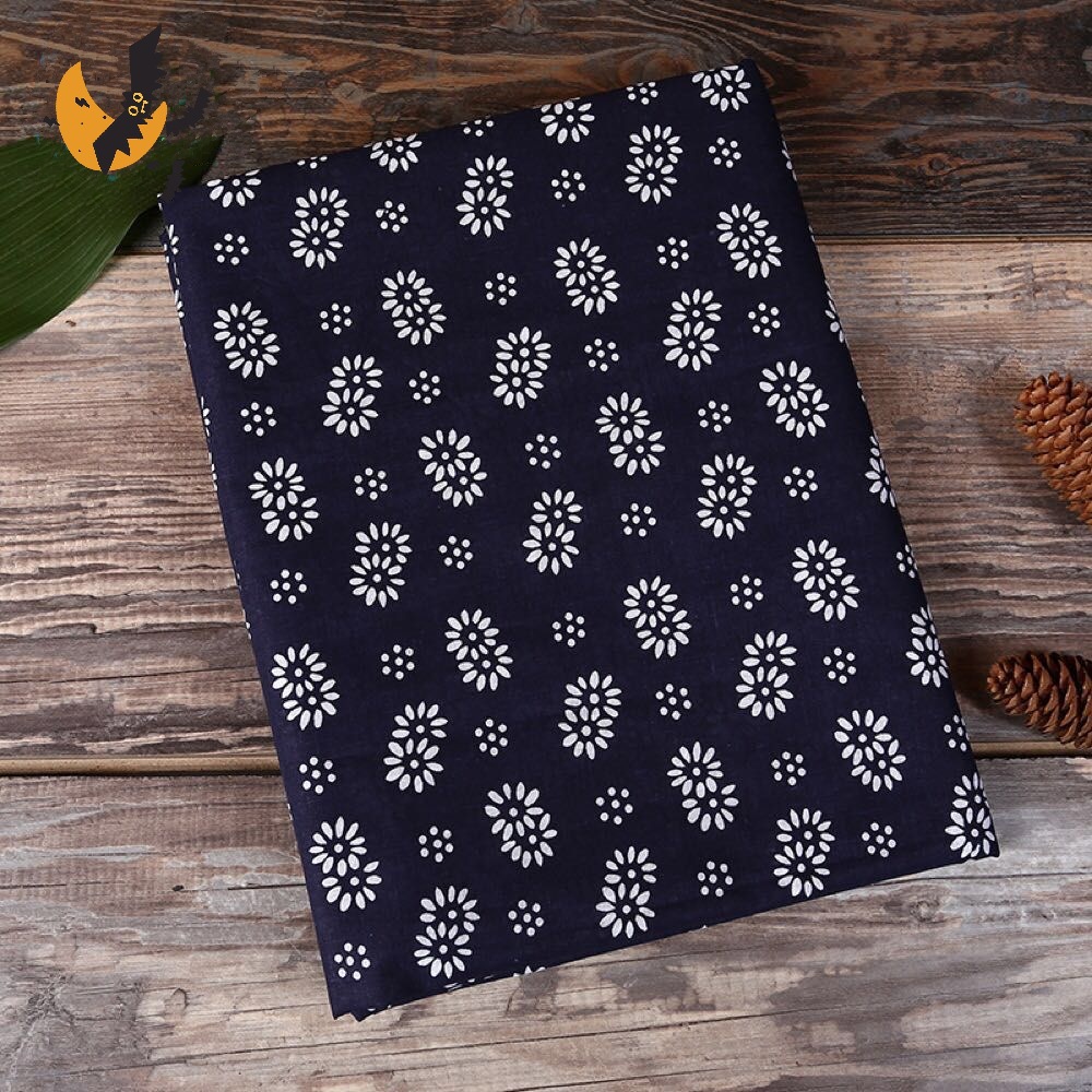 Blue and White Cloth Material Cotton and Linen Chinese Style Blue and White Cloth Desktop Curtain Decoration Material