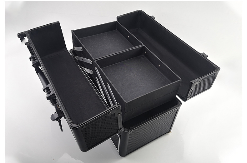 带抽屉手提工具箱 多层美甲箱纹绣师铝合金手提工具箱家用箱包