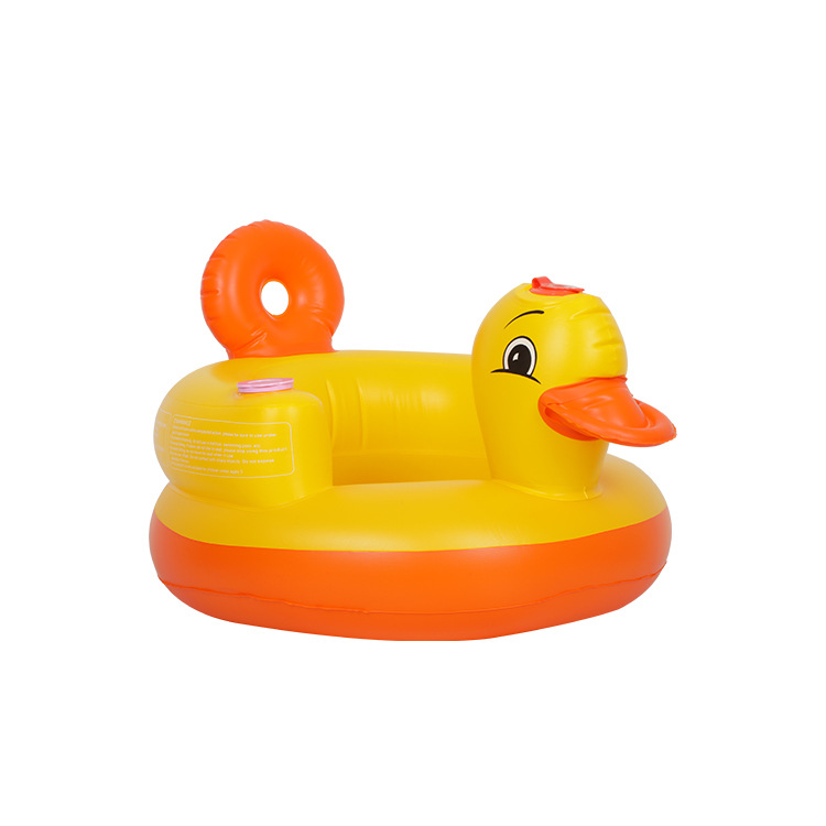 Cross-Border round Bottom Small Yellow Duck Baby Inflatable Small Sofa Baby Learning Seat BB Dining Chair Bath Stool Foldable Toy