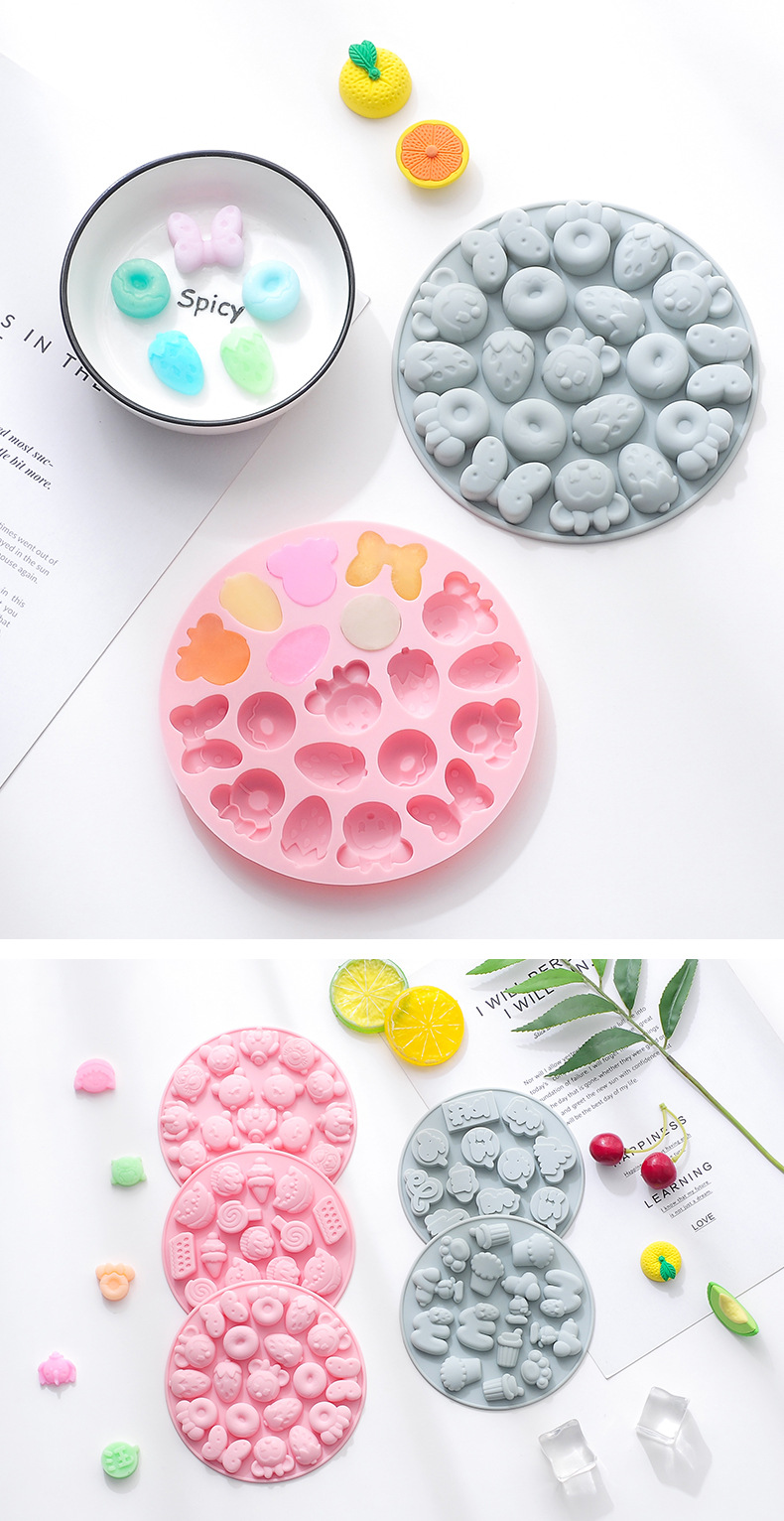 现货 创意diy软糖模具迷你型硅胶巧克力冰格滴胶模具饼干烘培工具