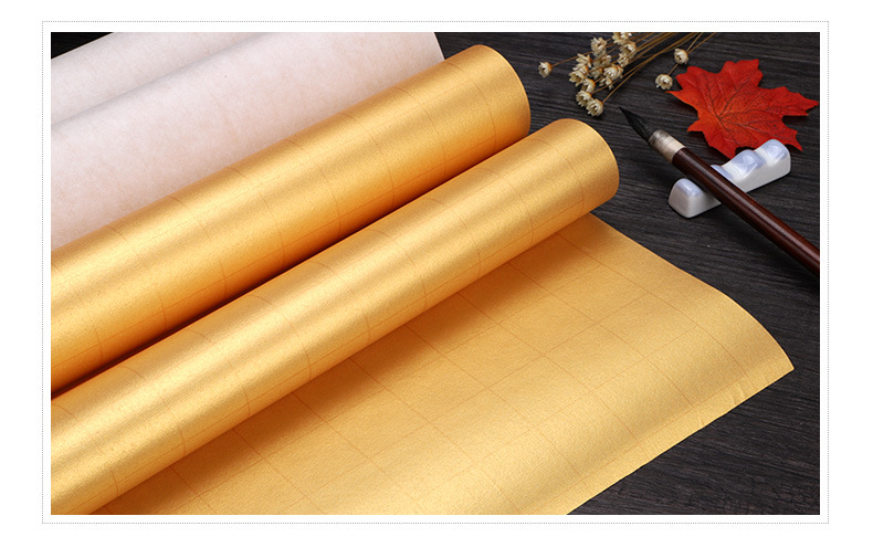 四尺泥金笺泥银熟宣工笔画小楷抄经工笔画宣纸长卷初学者毛笔国画