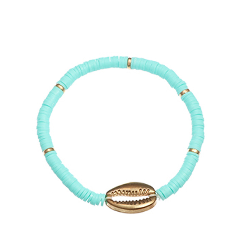 Bz1185 Ornament Beach Style Shell Bracelet Simple Woven Soft Ceramic Piece Friendship Rope for Women