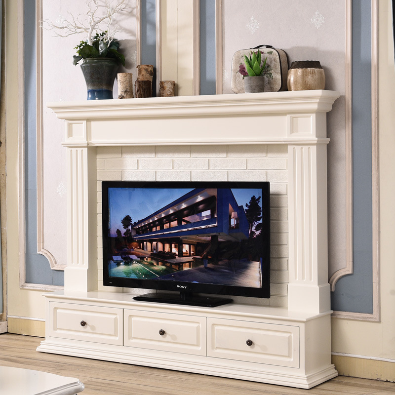 美式乡村壁炉电视柜简约实木欧式隔断背景墙装饰柜北欧定制壁炉芯