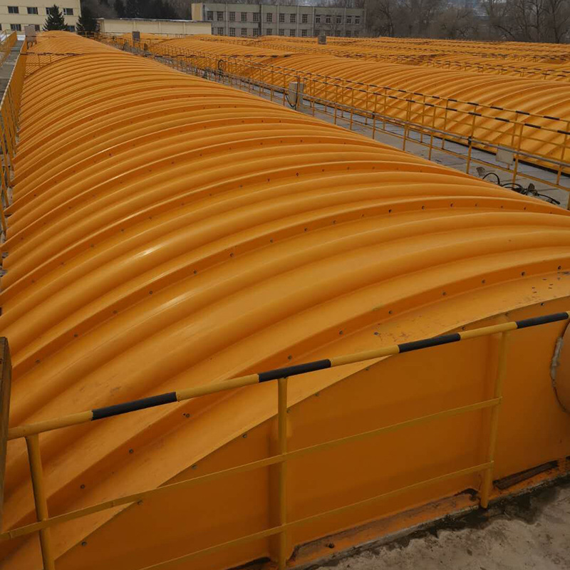 玻璃钢污水池拱形盖板厌氧池加盖除臭气玻璃钢弧形废气密封集气罩