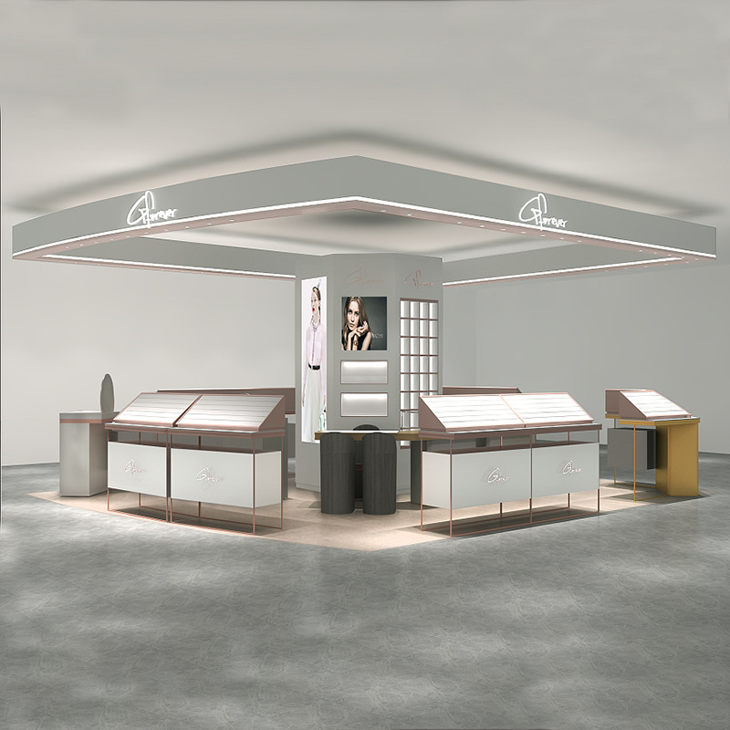 广州厂家定制商场带眉头珠宝黄金首饰展示柜柜台不锈钢 钢化玻璃