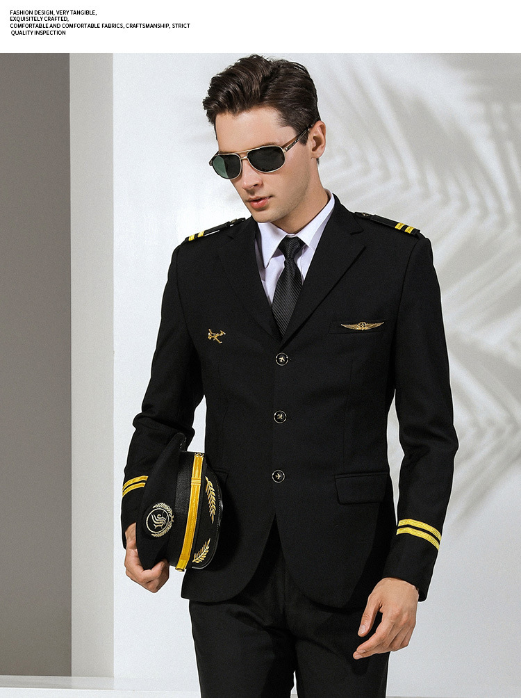 航空机长制服男空少服飞行员制服空乘服高级年会礼服西装单排外套