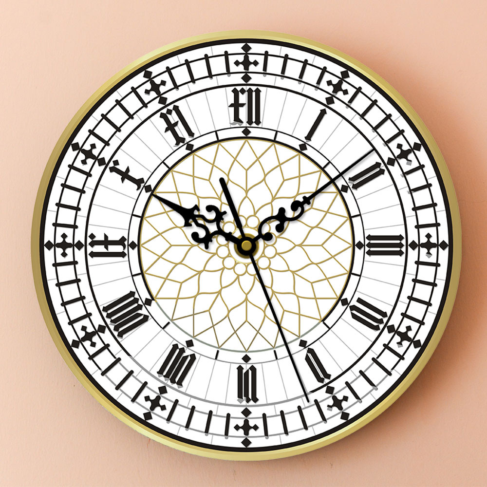 客厅北欧大本钟图案钟表挂墙家用时钟现代简约大气挂表时尚石英钟
