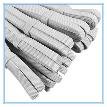 现货供应6mm黑白扁松紧带-走马机织带-涤纶乳胶线编织松紧带