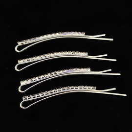 发夹女单排短水钻一字夹ins刘海夹侧边发卡带钻边夹不伤发碎发