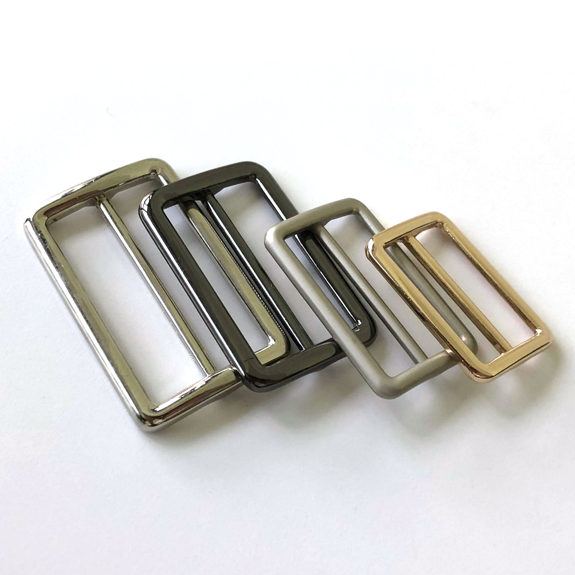 现货方形金属三档扣金银枪色日字扣环箱包配件调节扣