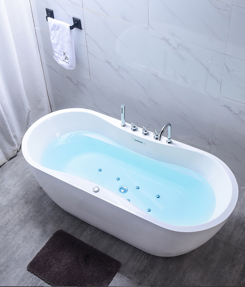 浴缸家用小户型亚克力独立网红浴盆成人冲浪泡泡按摩恒温民宿浴池